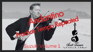 Andantino  Violin  Practice Tempo Repeated [upl. by Nylavad90]