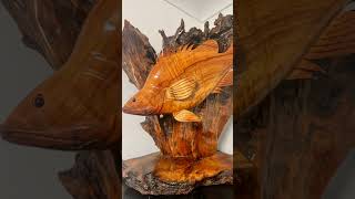 Yellowbelly and Murray cod timber sculptures yellowbellyfishing murraycodfishing [upl. by Airdnua]