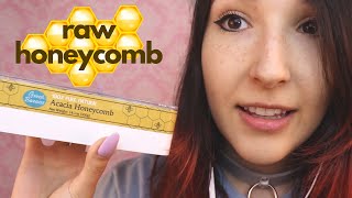 ASMR  RAW HONEYCOMB  Sticky Eating Sounds amp Whispering [upl. by Leugar]