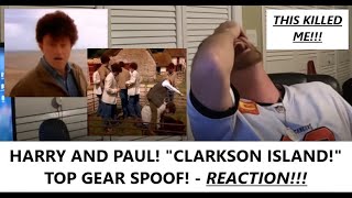 Americans React  HARRY AND PAUL  Clarkson Island  TOP GEAR  Reaction [upl. by Airdnaid]