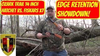 Ozark Trail 14 inch hatchet vs Fiskars X7 [upl. by Becker]