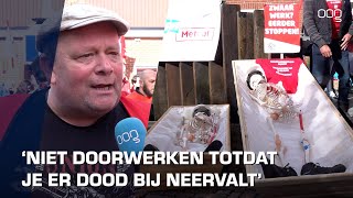 Bouwvakkers en metaalarbeiders voeren actie in Stad en bezetten kantoor VNONCW [upl. by Bradley]