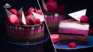 Tort Trio cu Zmeura si Ciocolata  Neapolitan Mousse Cake EN SUB [upl. by Cathleen122]