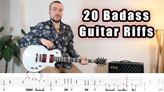 20 Badass Guitar Riffs with Tabs [upl. by Aihsyn602]