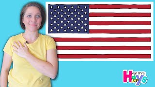 Pledge of Allegiance for kids 🇺🇸 Preschool Kinder Elementary [upl. by Matias]