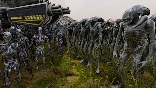 T45 amp T800 Terminator vs 2000000 Aliens  Ultimate Epic Battle Simulator 2  UEBS 2 [upl. by Anaidni]