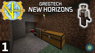 GregTech New Horizons 1  Long Journeys Start With Punched Trees [upl. by Aerdnat266]