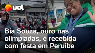 Olimpíadas 2024 Bia Souza campeã olímpica é recebida com festa em cidade de SP onde foi criada [upl. by Arramahs]