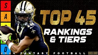 Top 45 Wide Receiver Rankings amp Tiers  2024 Fantasy Football [upl. by Ayitahs591]