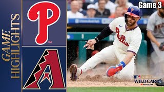 Philadelphia Phillies vs Diamondbacks GAME 3 HIGLIGHTS NLDS 10192023 PLAY OFFS  MLB Highlights [upl. by Ardnoid231]