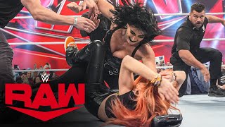 Becky Lynch and Rhea Ripley engage in a massive brawl Raw highlights April 1 2024 [upl. by Alper121]