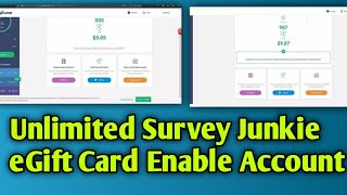 How To Survey Junkie eGift Card Account Enable  Survey Junkie 3 Option Enable Account [upl. by Grayce]