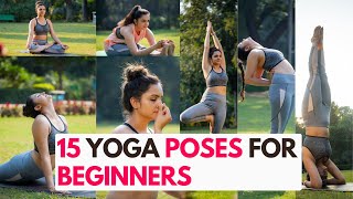 15 Yoga Poses With Names  Benefits  Steps  Daily Yoga  Easy Yoga Poses For Beginners  Yoga Pose [upl. by Harding893]