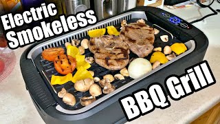 Grilling Lamb Leg Steaks in KCZAZY Electric Smokeless Grill  Indoor  Outdoor Electric BBQ [upl. by Almita]