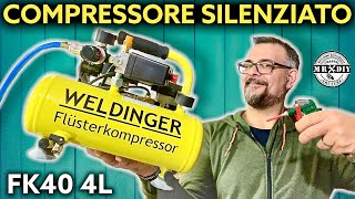 Mini compressore super silenzioso bicilindrico Weldinger FK40 4 litri 8 bar Senza olio Fai da te [upl. by Eisaj]