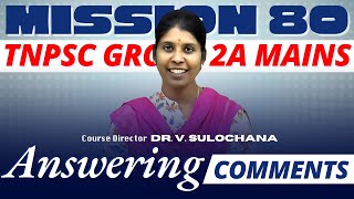 Mission 80  TNPSC Group 2A Mains  Weekly Wrapup  2  Dr V Sulochana Course Director [upl. by Odraccir41]