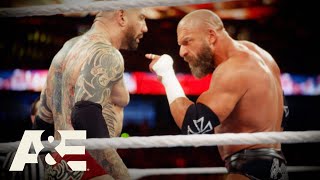 Batista RETURNS amp Challenges Triple H in ICONIC quotGive Me What I Wantquot Speech  WWE Rivals  AampE [upl. by Anez867]