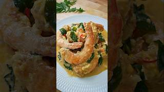 Creamy Singapore Butter Prawns Recipe [upl. by Lanoil]