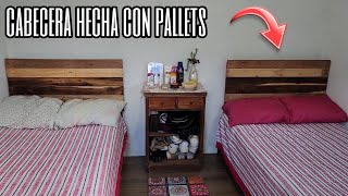 Como hacer cabecera para cama con pallets [upl. by Adeehsar505]