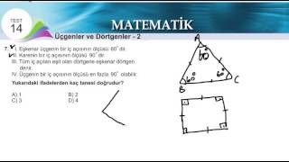 5SINIF MATEMATİK ÜÇGENLER VE DÖRTGENLER2 MEB KAZANİM TESTİ 14 [upl. by Chas]