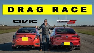 2022 Acura TLX Type S vs Tuned Honda Civic 15T CVT family feud Drag and Roll Race [upl. by Aoket]