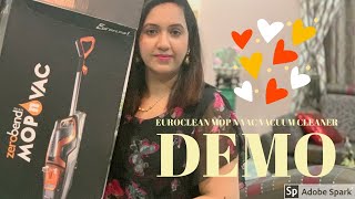 Euroclean Zerobend MopNVac Demo mop n vac demoeuroclean mop n vac demoUma reddys vlog [upl. by Annaek]