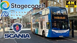 Stagecoach Lancashire 61 Preston to Blackpool via Clifton amp Kirkham ADL Enviro400 Scania N230UD [upl. by Swope]