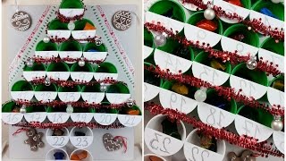 TUTORIAL CALENDARIO dellAVVENTOALBERO di NATALE con BICCHIERI DIY [upl. by Auehsoj]