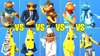 Team PEELY vs FISHSTICK in Fortnite Dance Battle Atlantean Fishstick Unpeely Agent Peely [upl. by Ardeid435]