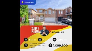 Check out my new listing Address 22 Roxton Brampton Fletchers Meadow Ontario L7A2E7 [upl. by Niamert942]