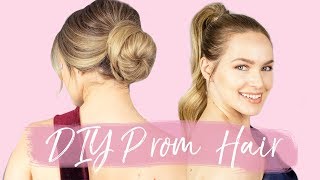 3 DIY Prom Hairstyles for Long Hair  KayleyMelissa [upl. by Yentihw49]