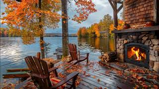 Unwind in This Cozy Lakefront Cabin 🍁Relaxing Fall Ambience Warmth and Fall Leaves🍂 [upl. by Dierdre]