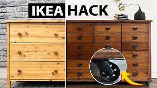 Turning an IKEA Dresser into an Industrial Apothecary Cabinet  IKEA HACK [upl. by Erund]