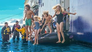 5 YR OLD DOES A FULL FAMILY POLAR PLUNGE IN THE ARCTIC OCEAN [upl. by Lenej]