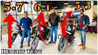 YEZDI Seat HEIGHT Test  Adventure Roadster amp Scrambler  Will 54 58 amp 6ft Height WORK [upl. by Marianna720]