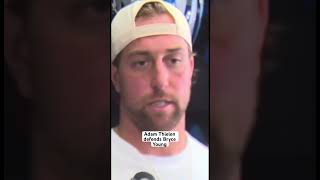 Adam Thielen defends rookie QB Bryce Young via sportsillustratedig  nfl panthers shorts [upl. by Daney634]