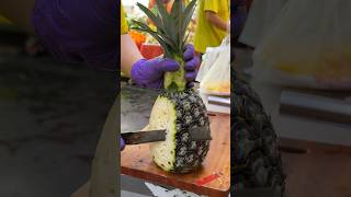 HighSugar Pineapple Cutting Skills in Taiwan [upl. by Iuqcaj]