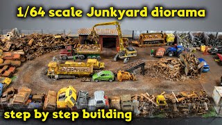 Building large Junkyard diorama 164 scale entire process [upl. by Dot]