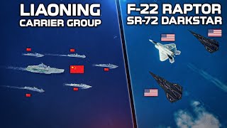 F22 Raptor  SR72 Darkstar Vs Carrier Battle Group Behind Enemy Lines  Digital Combat Simulator [upl. by Adyahs]