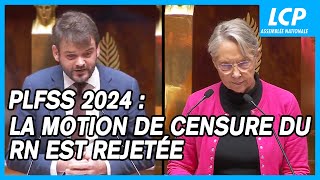 Budget de la sécurité sociale 2024  la motion de censure du RN est rejetée  30102023 [upl. by Aiceila]