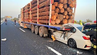 Best Crazy Drivers Fails Extreme Driving Skills Giant Logging Trucks amp Fastest Cars [upl. by Nahguav]