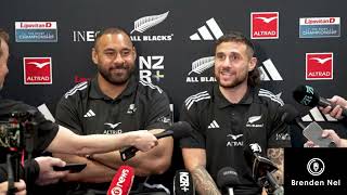 ALL BLACKS Patrick Tuipulotu and TJ Perenara ahead of Bledisloe 2 [upl. by Ahseiat54]