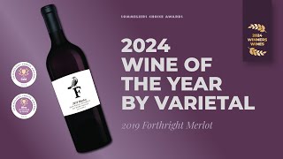 2024 Wine Of The Year By Varietal  2019 Forthright Merlot [upl. by Sadonia875]