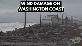 01092024 West Beach WA  Major Windstorm flooding high tide debris over roadway [upl. by Keel]