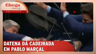 Datena dá cadeirada em Pablo Marçal em debate eleitoral  Chega Mais Notícias 160924 [upl. by Nesnaj]