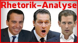 Nationalratswahl Rhetorik und Körpersprache  Strache VS Kern VS Kurz [upl. by Bohlen448]