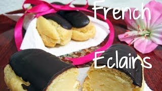 Eclairs à la crème pâtissière Recipe French Petit Fours Bánh éclair 法式泡芙的做法 [upl. by Ardiedak]