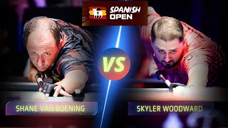 SHANE VAN BOENING VS SKYLER WOODWARD  2023 SPANISH OPEN billiards nineball 9ballpool svb [upl. by Sivrat557]