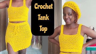 Crochet simple beginner friendly granny stitch tank top [upl. by Ehcsrop]