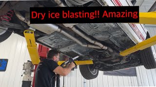 Dry Ice Blasting the 84 GT350 mustangs undercarriage [upl. by Airda162]